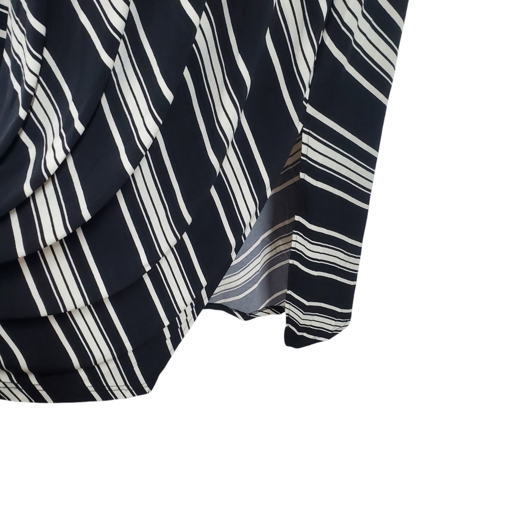 Nina Leonard Women's Striped Black and White Sleeveless Dress Size 2XP - Picture 5 of 6